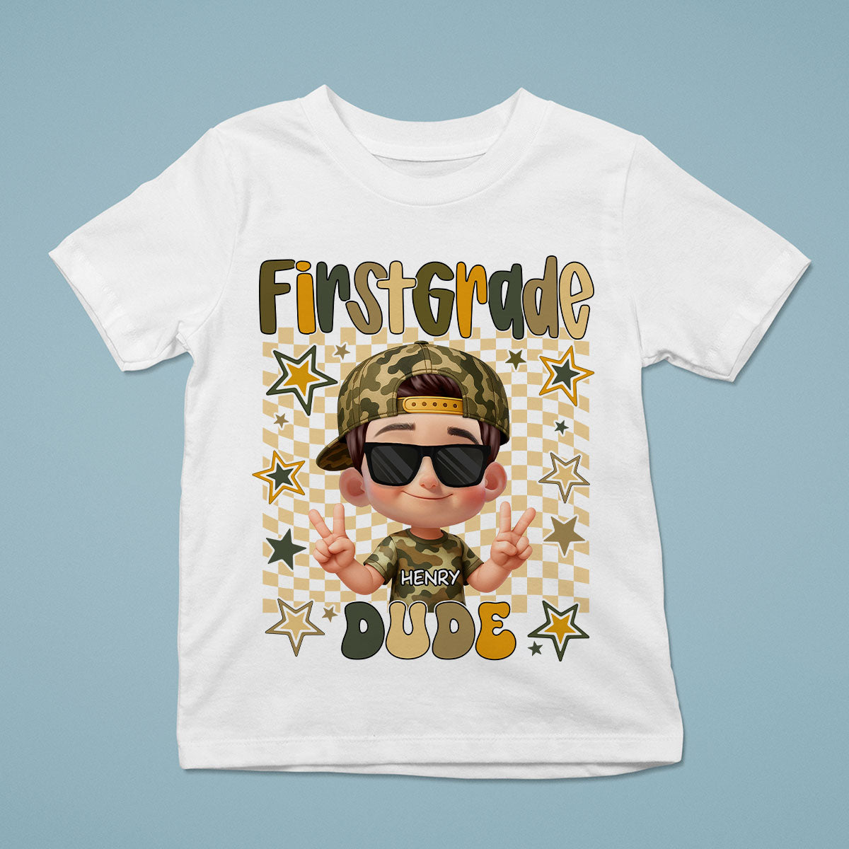 Retro Back to School Boys Personalized Shirt, Kindergarten Pre-K to Fifth Grade, School Boy Shirt