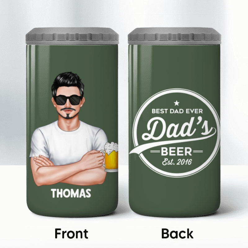Dad‘s Brewing Company Gift For Dad Grandpa Personalized 4 In 1 Can Cooler