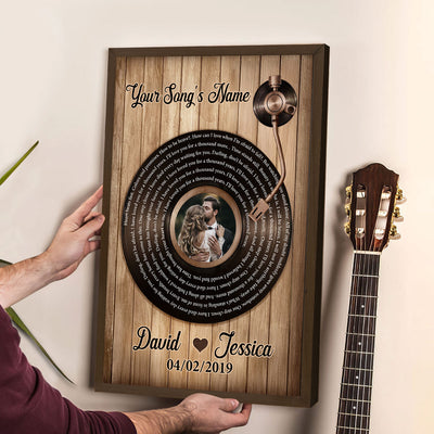 Upload Photo Vinyl Record Custom Song Lyrics Personalized Poster, Anniversary Wedding  Gift For Her, For Him, For The Couple