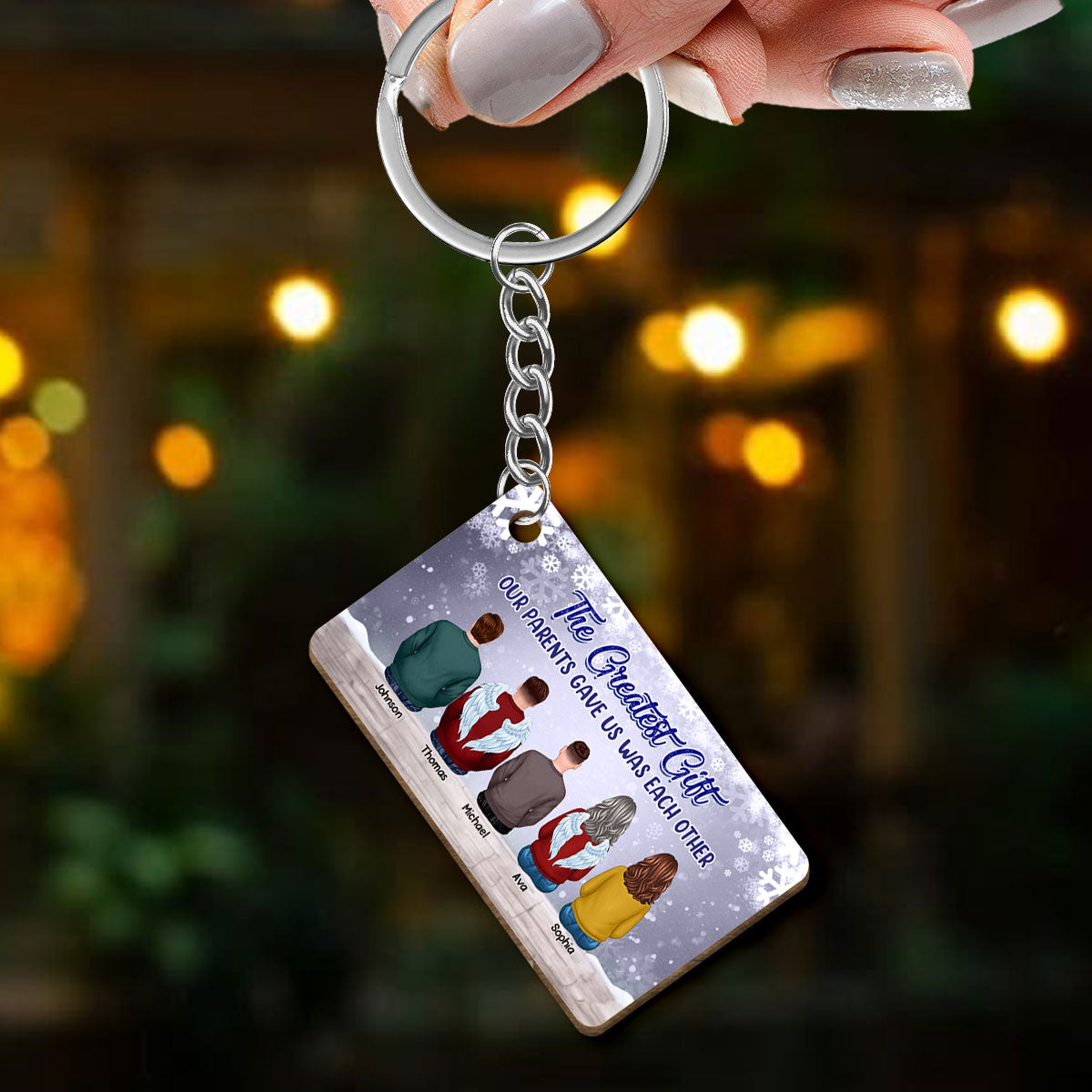 The Greatest Gift Our Parents Gave Us Siblings Sisters Brothers Personalized Wooden Keychain