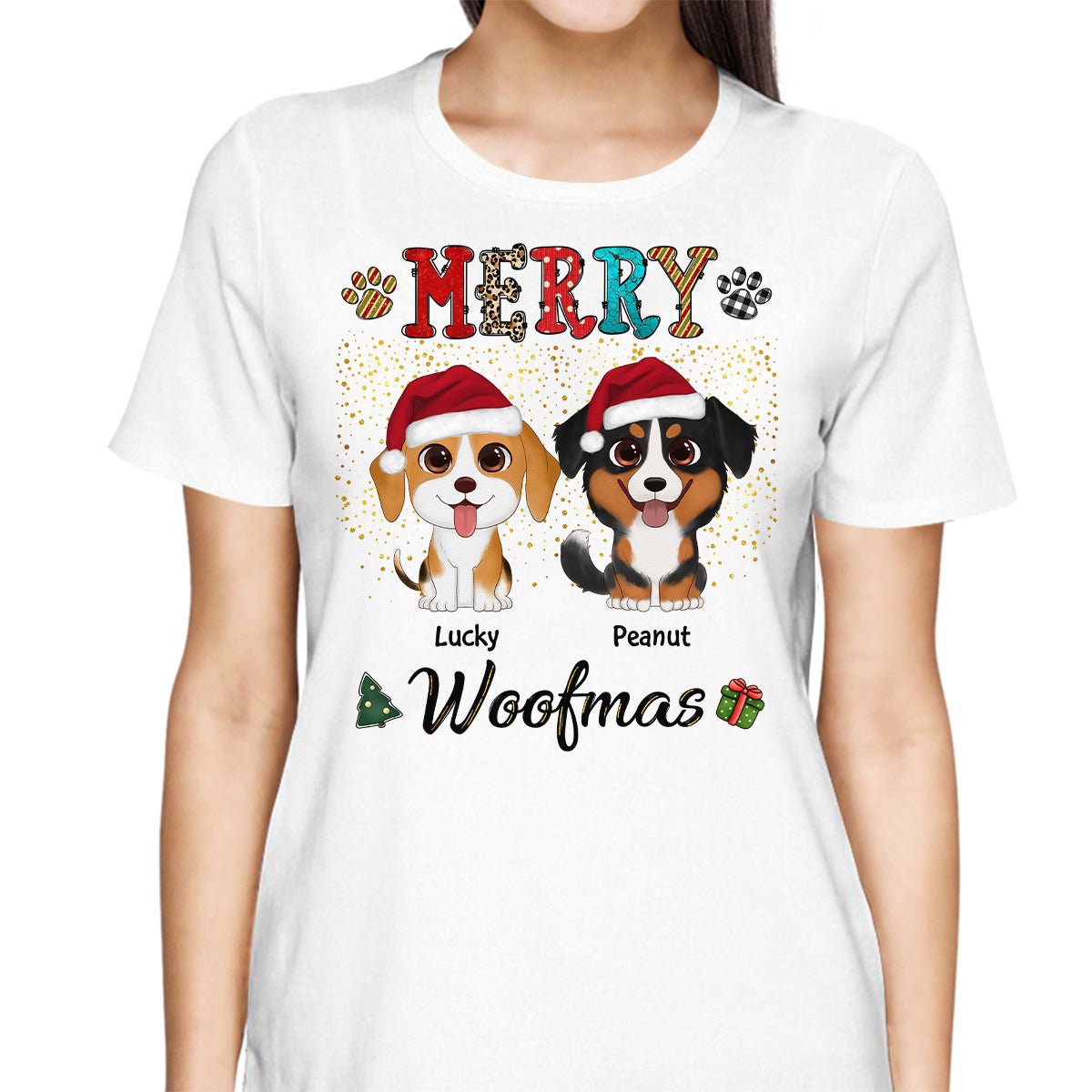 Merry Woofmas Colorful Christmas Pattern Personalized Shirt