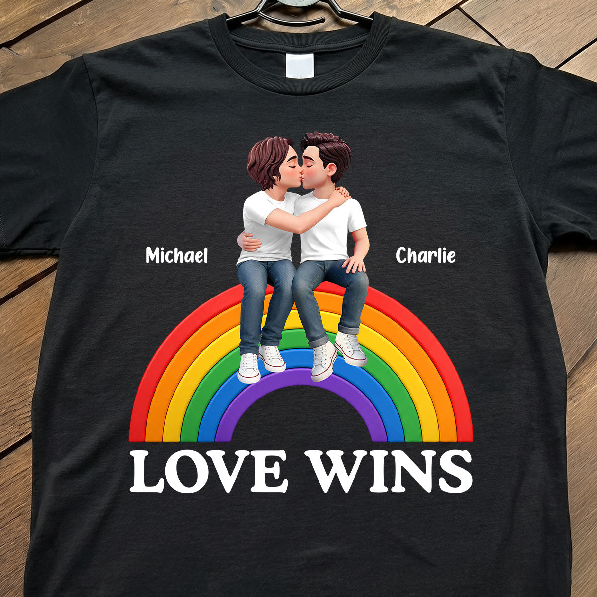 LGBT+ Couple Love Is Love - Personalized Shirt - Matching Shirts For Couple, Happy Pride Month