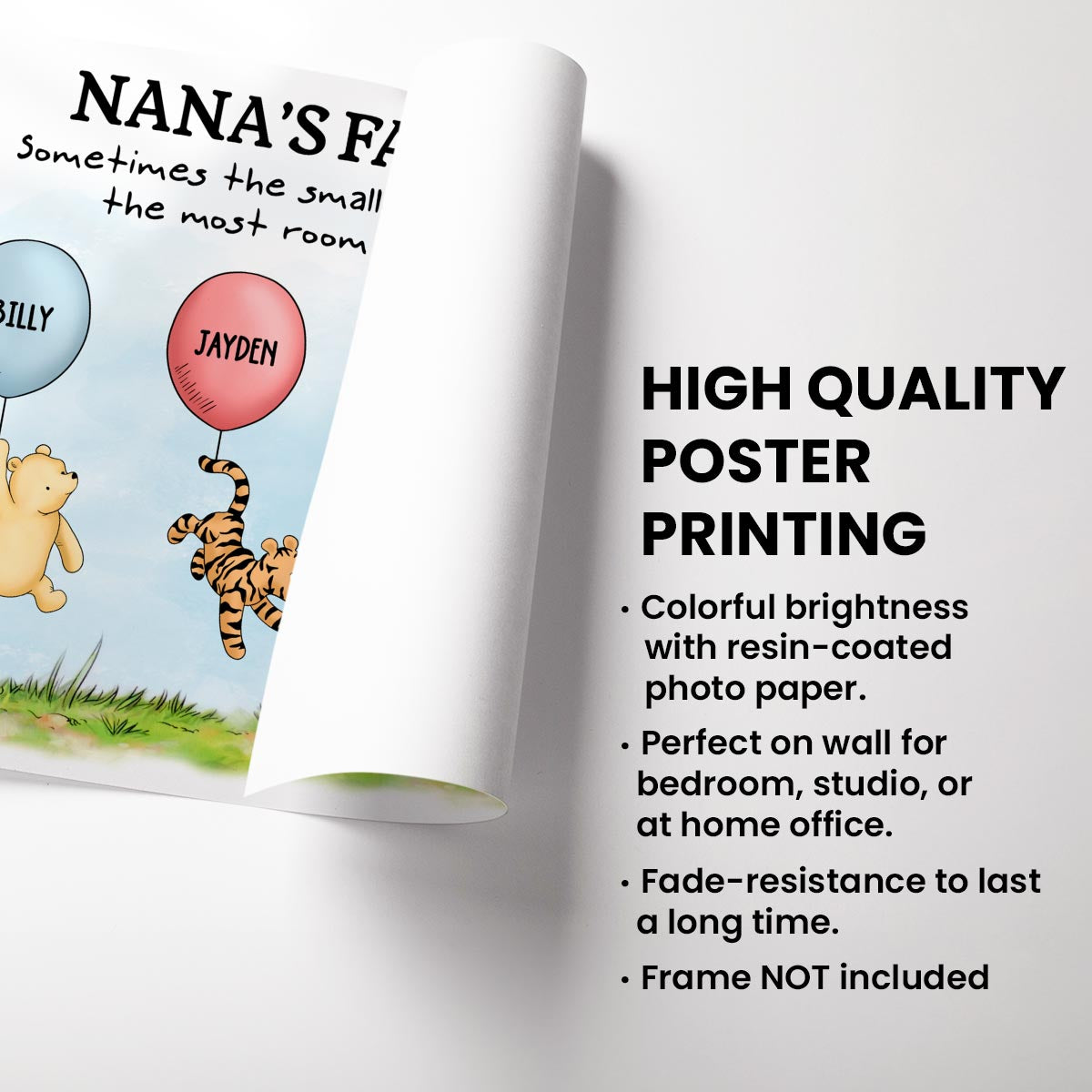 Small Things Take Up The Most Room In Heart Grandma‘s Favorites Cute Characters Personalized Horizontal Poster