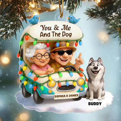 You & Me And The Dogs Let's Go Camping - Personalized Acrylic Ornament - Christmas Gift For Him, For Her, For Couple