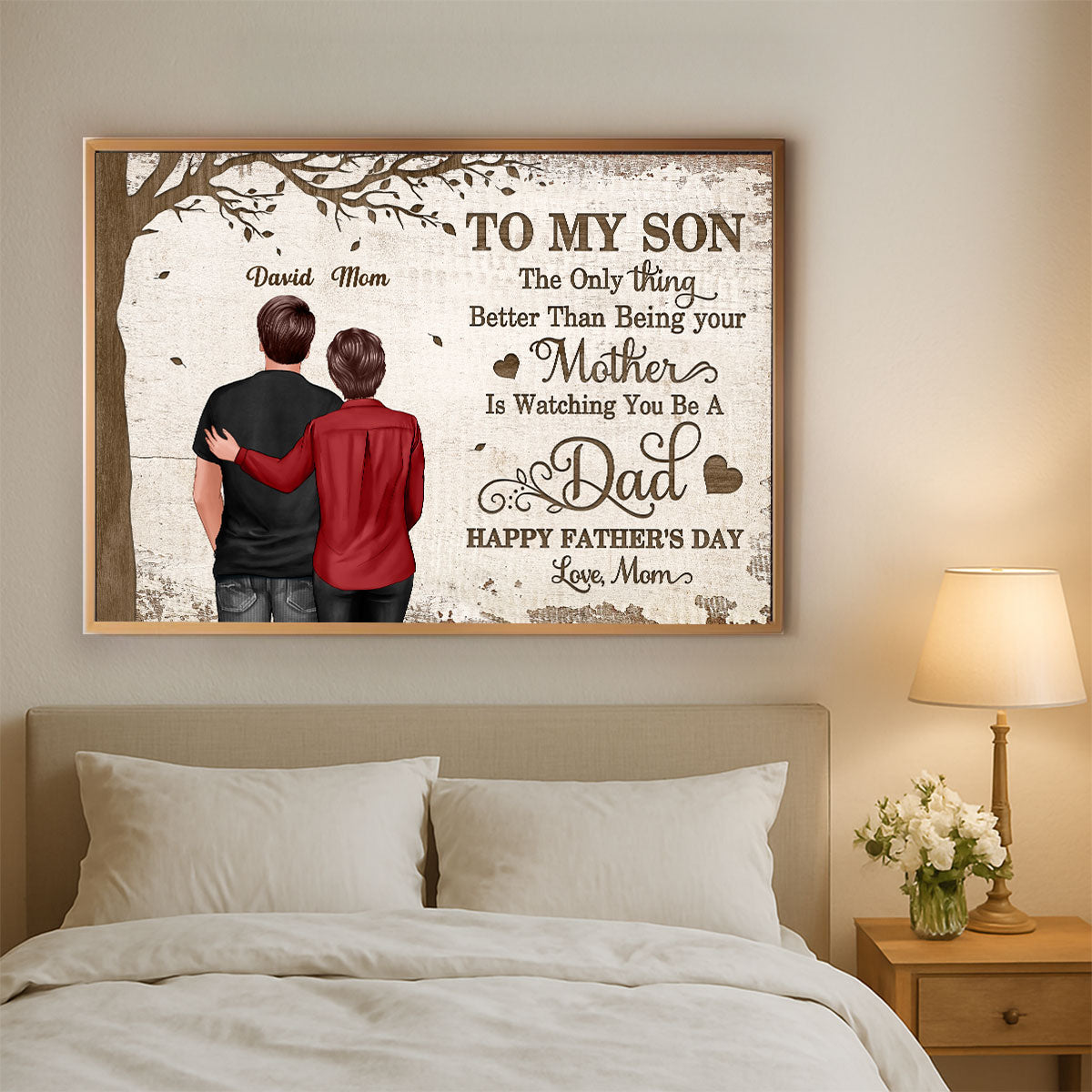 Under Tree To My Son From Mom Personalized Poster| Heartfelt Father's Day For Son