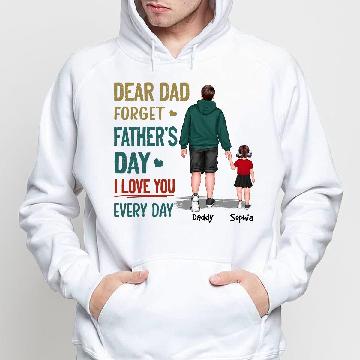 Dad And Son Daughter Walking Dear Dad Forget Father‘s Day Personalized Shirt