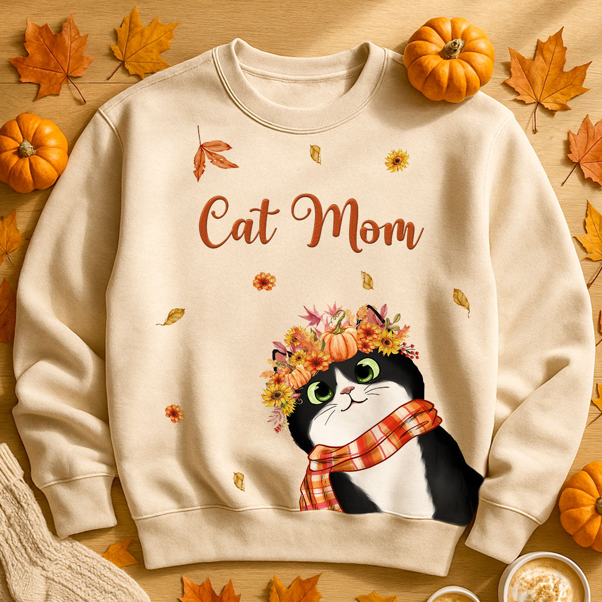Hello Fall Cute Peeking Cats Fall Season Personalized Sweatshirt, Purrfect Gift for Cat Lover