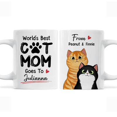 World‘s Best Mom Goes To From Peeking Cats Personalized Mug