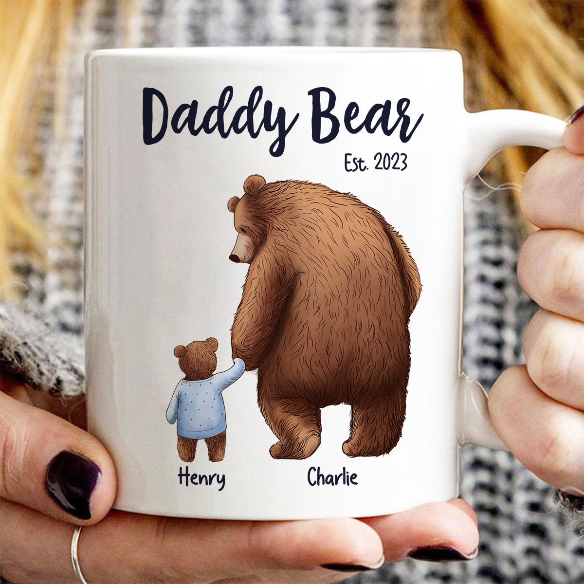 Daddy Bear Papa Bear Father‘s Day Gift For Husband Dad Grandpa Personalized Mug