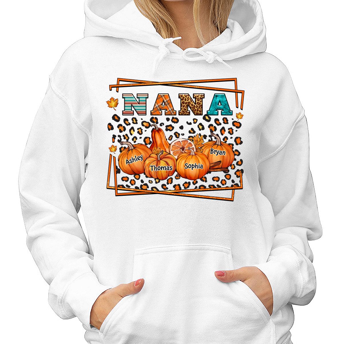 Fall Season Grandma Leopard Pumpkins Personalized Shirt