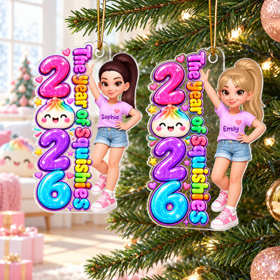 Just A Girl Who Loves Squishies The Year Of Squishies - Personalized Acrylic Ornament - Christmas Gift For Girl, Granddaughter, Daughter