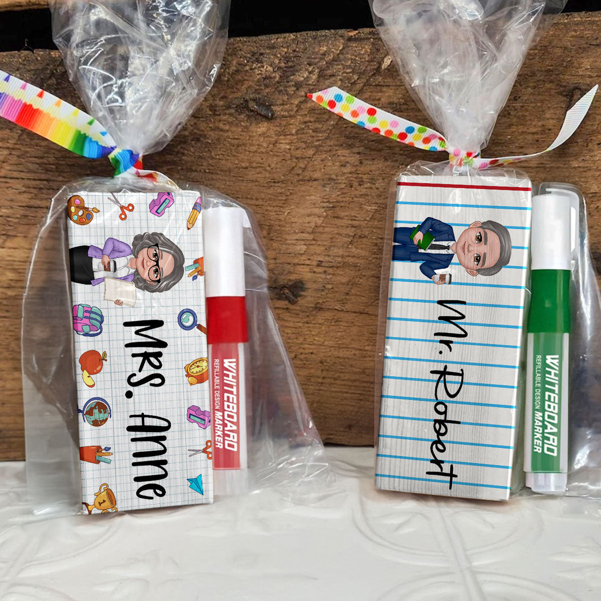 Doll Teacher Personalized Chalkboard Whiteboard Eraser with Marker, Teacher Appreciation Gift, Back To School Gift