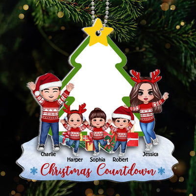 Family Countdown To Christmas Personalized 2-Layer Acrylic Ornament
