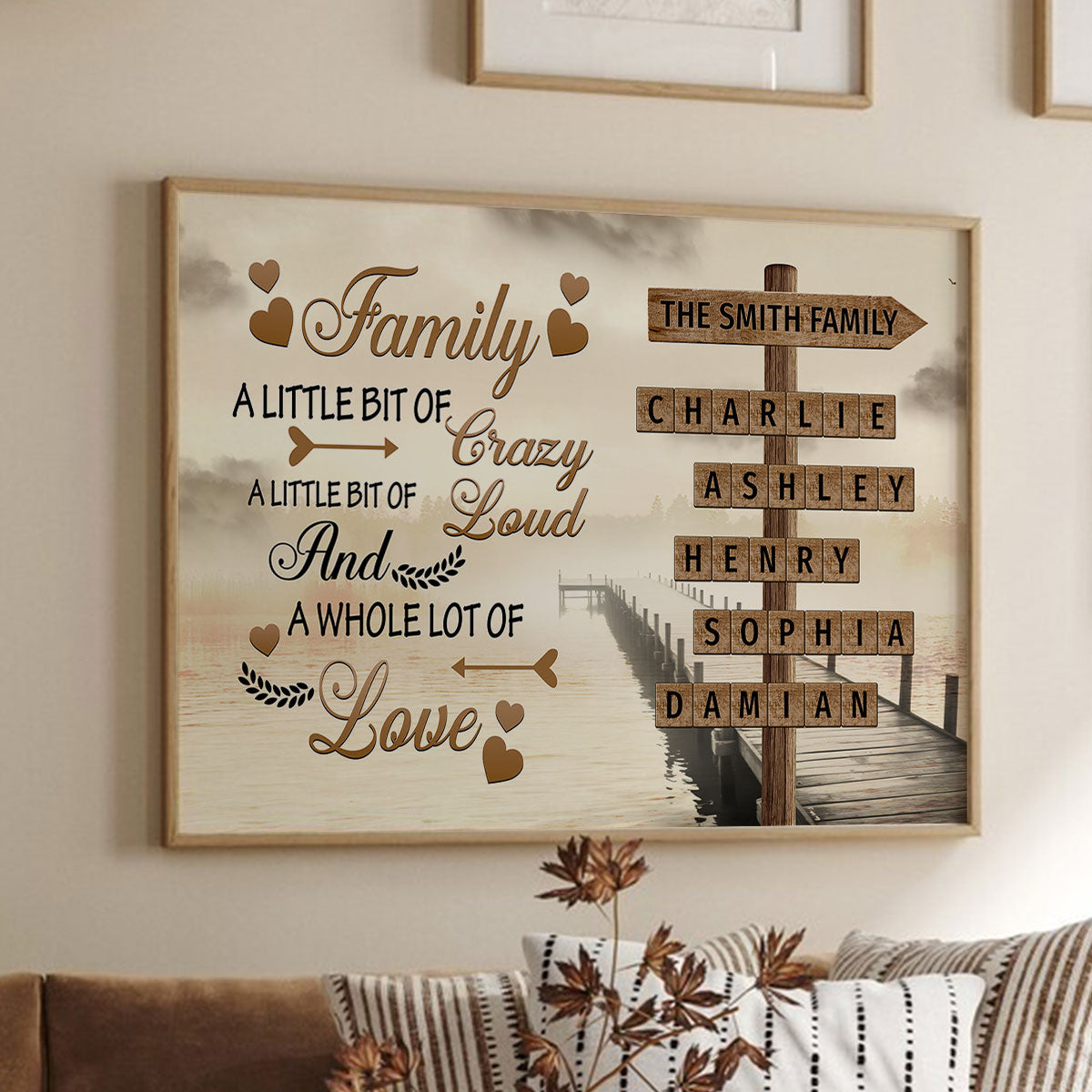 Family A Little Bit Of Crazy Crossword Puzzle Art Personalized Poster