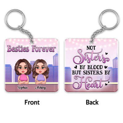 Besties Sisters Forever Standing Doll Personalized Acrylic Keychain