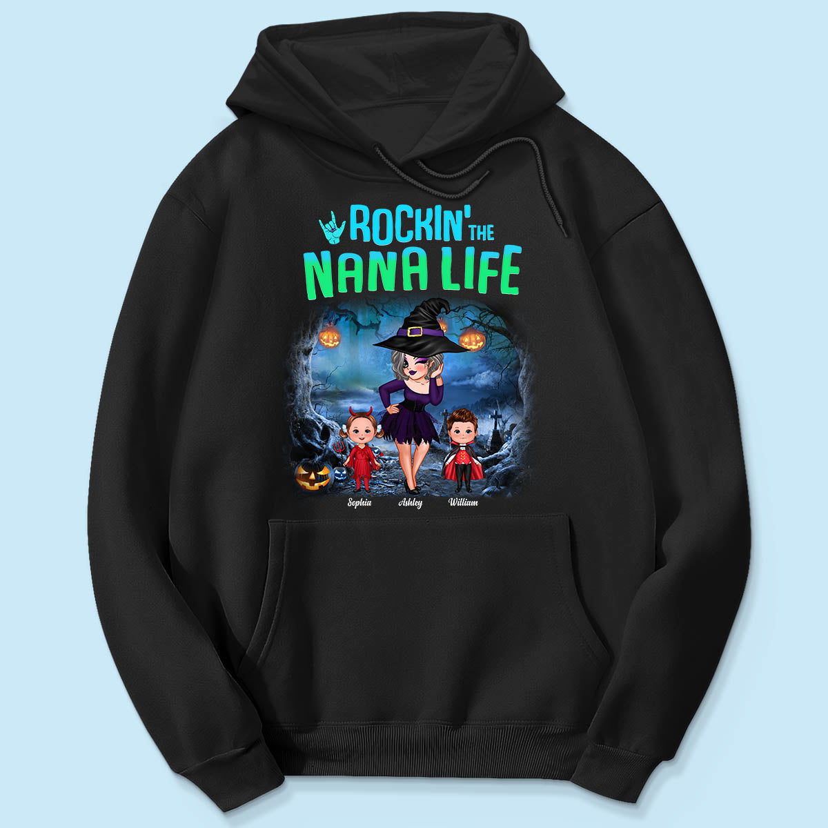 Night Halloween Rockin‘ Grandma Personalized Shirt