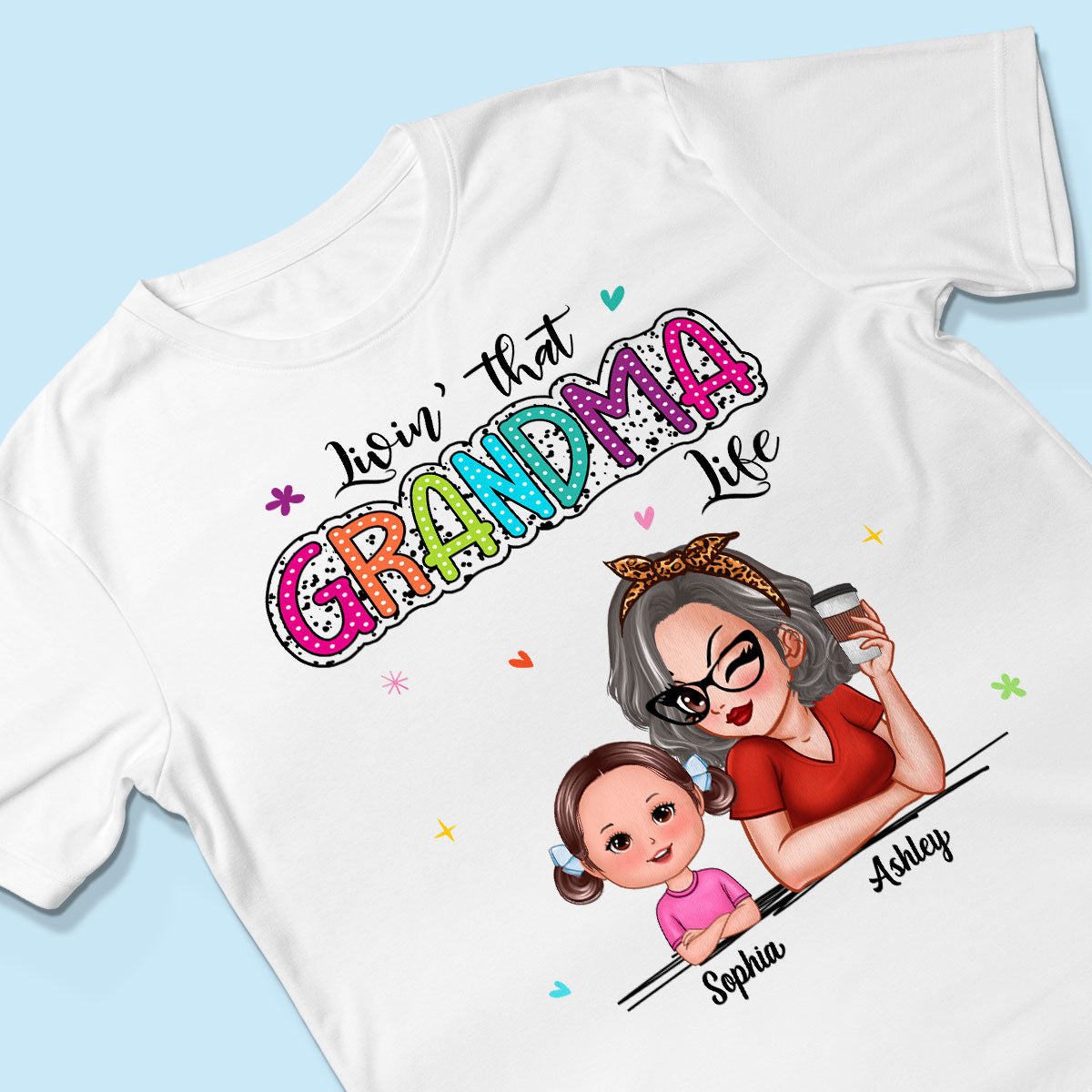 Livin' That Grandma Life Summer Vibe Dalmatian Dots Sassy Woman & Kids Personalized Shirt