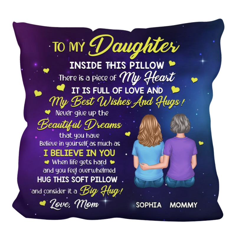 To My Daughter Son Hug This Pillow When You Feel Overwhelmed Personalized Pillow