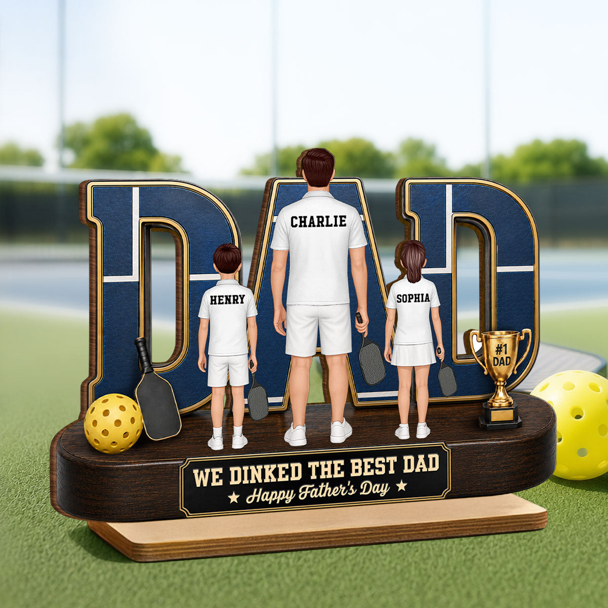 Pickleball Dad Legend We Dinked The Best Dad - Personalized 2-Layered Wooden Plaque - Father's Day Gift For Dad, Husband Pickleball Lovers
