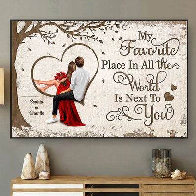 Favorite Place In The World Heart Couple Sitting Couple, Best Personalized Couple Gift For Valentine's Day, Anniversary Gift For Him, For Her
