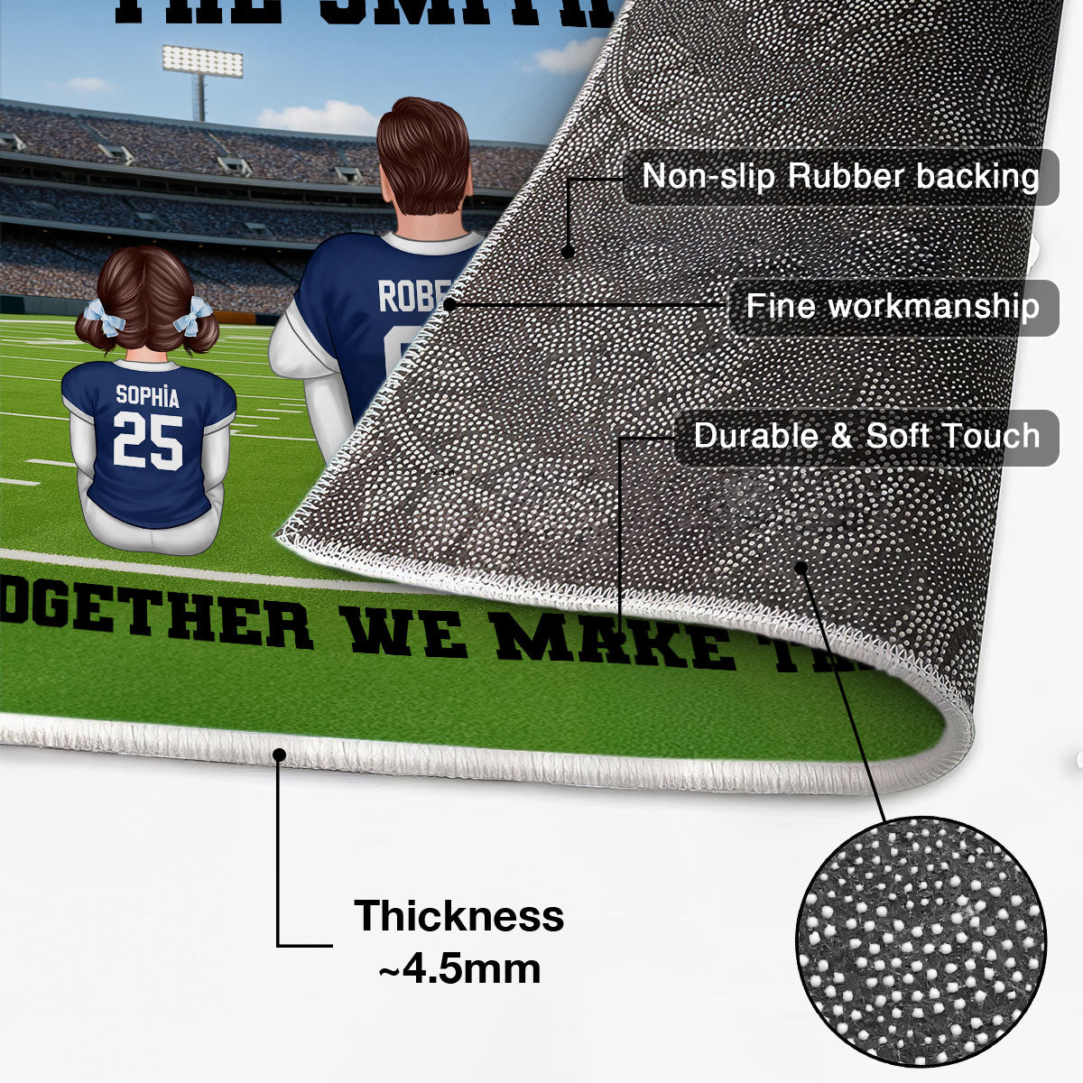 American Football Team Family Football Season Personalized Doormat