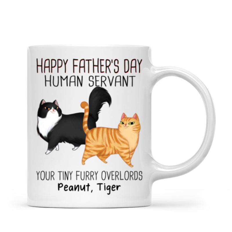 Cartoon Walking Cat Happy Father‘s Day Human Servant Personalized Mug