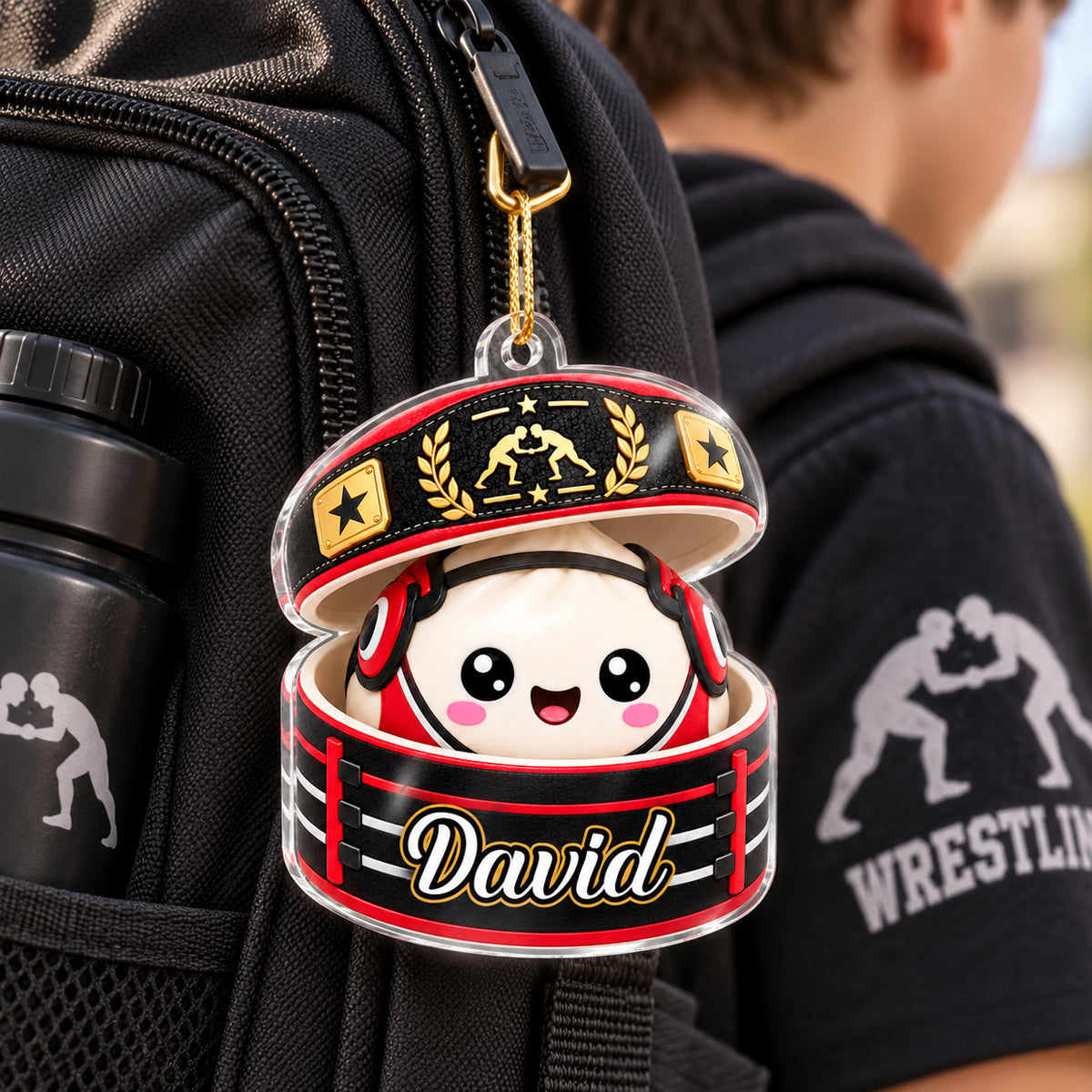 Custom Wrestling Dumpling Squishy Style - Personalized Acrylic Ornament - Christmas Gift for Son, Daughter, Grandkids
