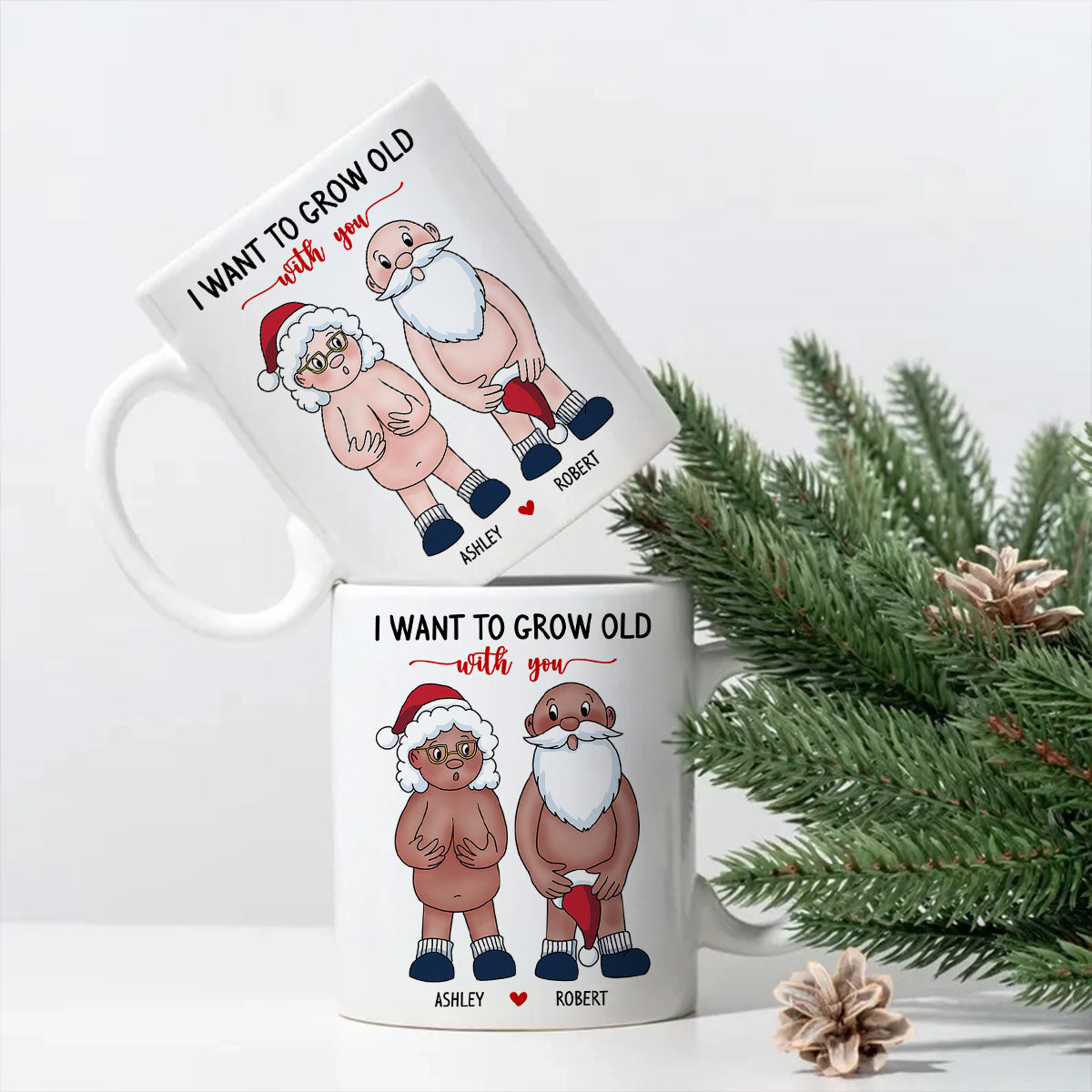 Funny Old Couple Personalized Mug Christmas Gift for Him for Her
