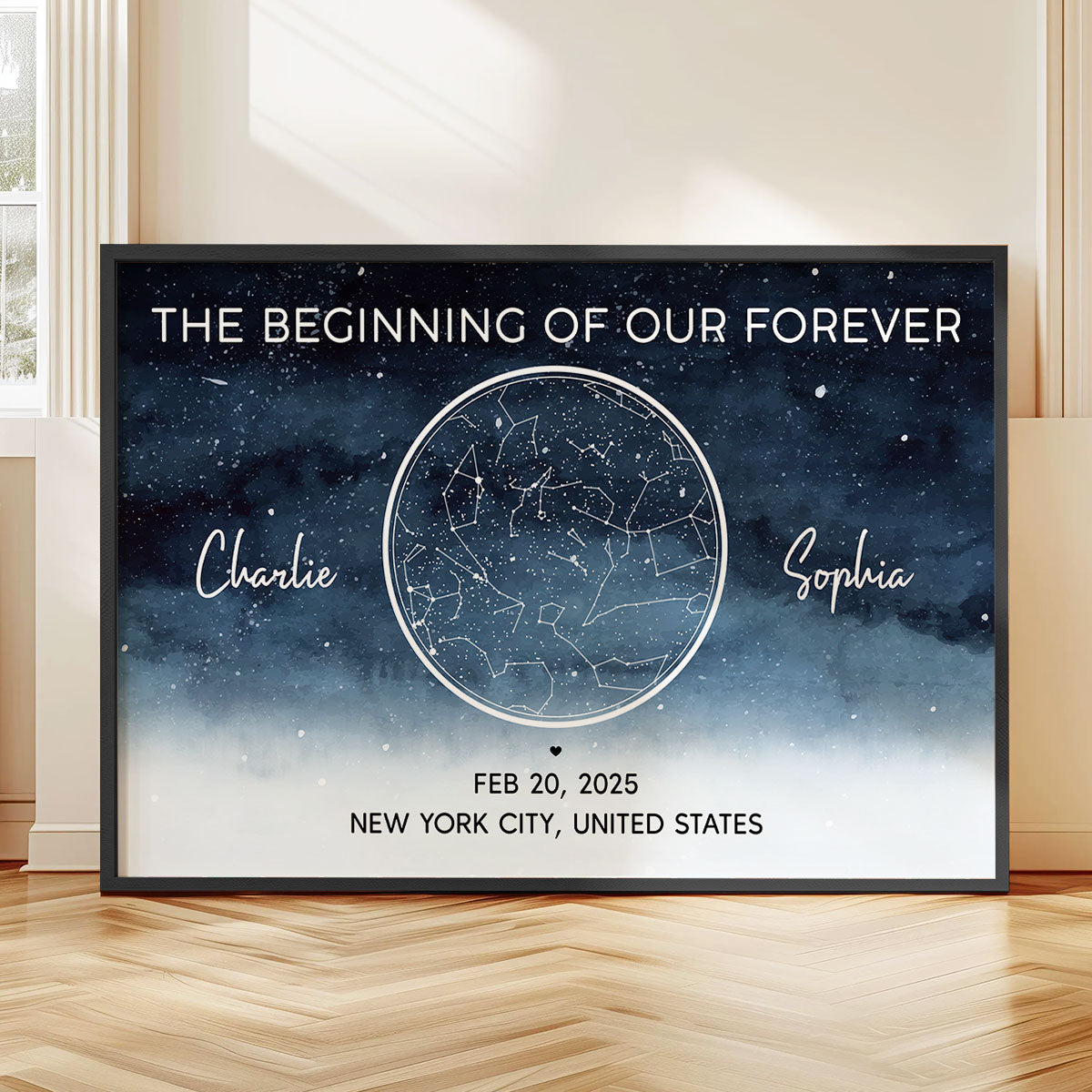 Starry Night Eternal Love Couple Custom Star Map Anniversary Date Personalized Poster| Anniversary Gift, Wedding Gift For Couple