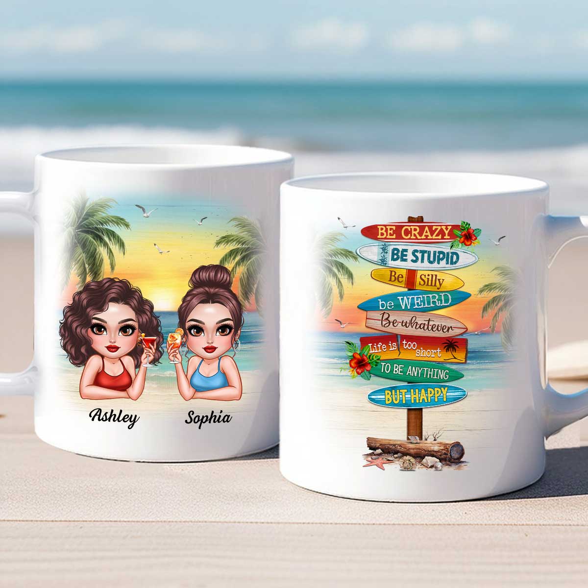 Summer Girls Be Happy Personalized Mug