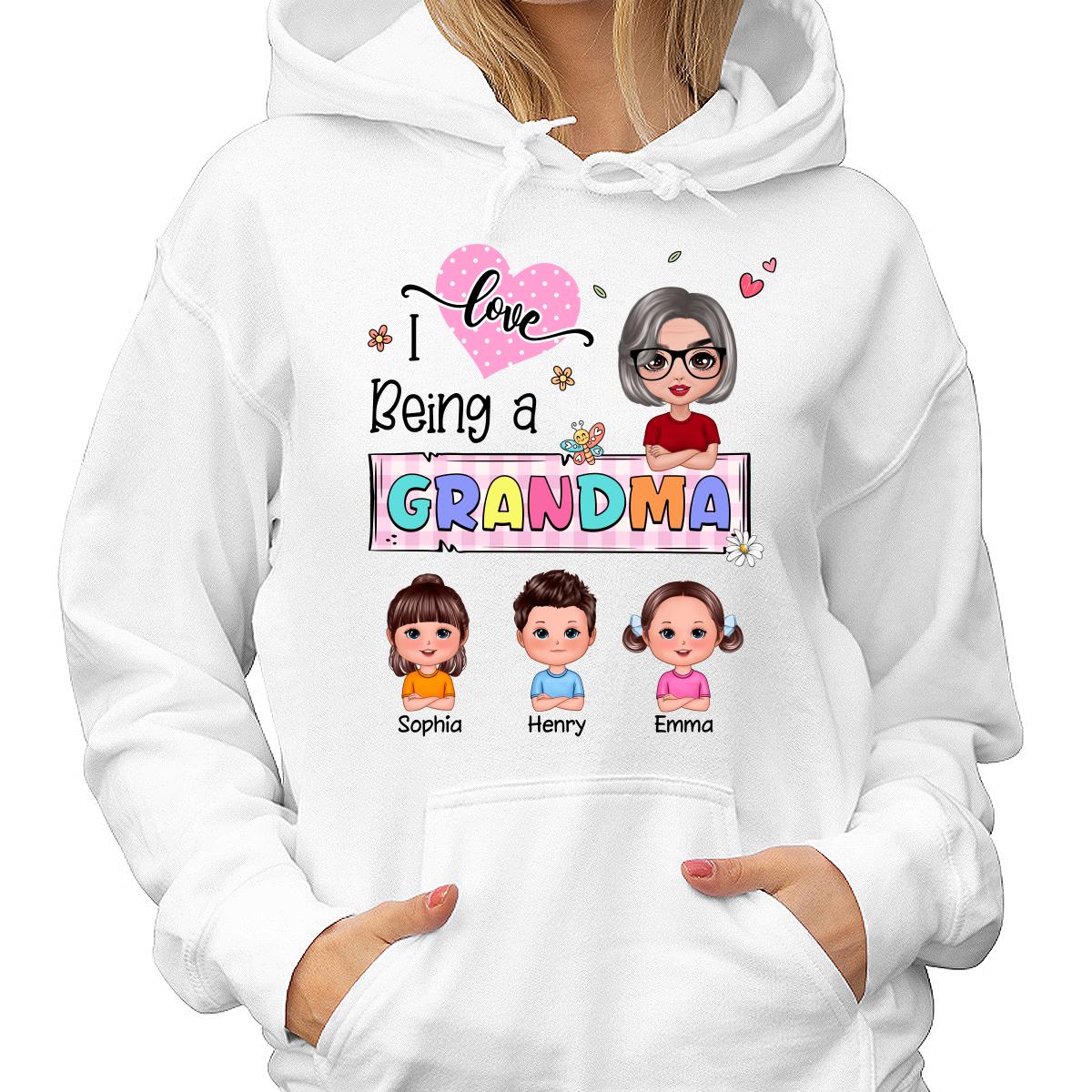 Love Being A Grandma Colorful Pastel Doll Grandma And Grandkids Personalized Shirt