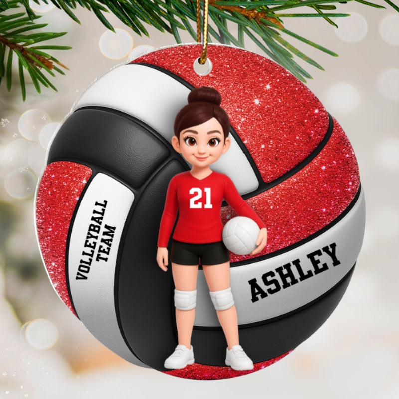 Volleyball Boy & Girl 3D Effect - Personalized Acrylic Ornament