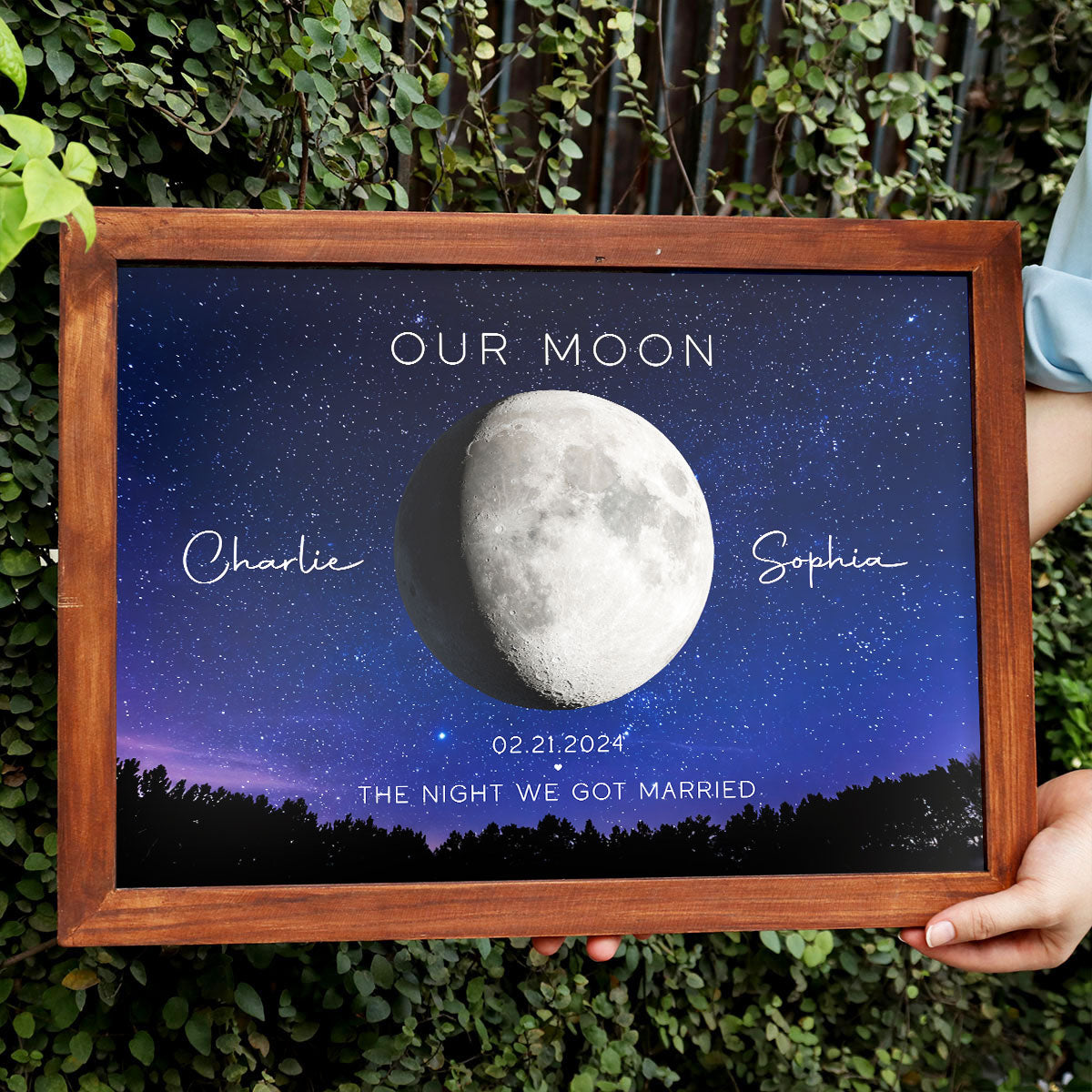 Our Moon Couple Gift Moon Phase Art Anniversary for Wife, Gift for Husband Wedding Anniversary - Personalized Poster - Gift For Husband Dad Grandpa