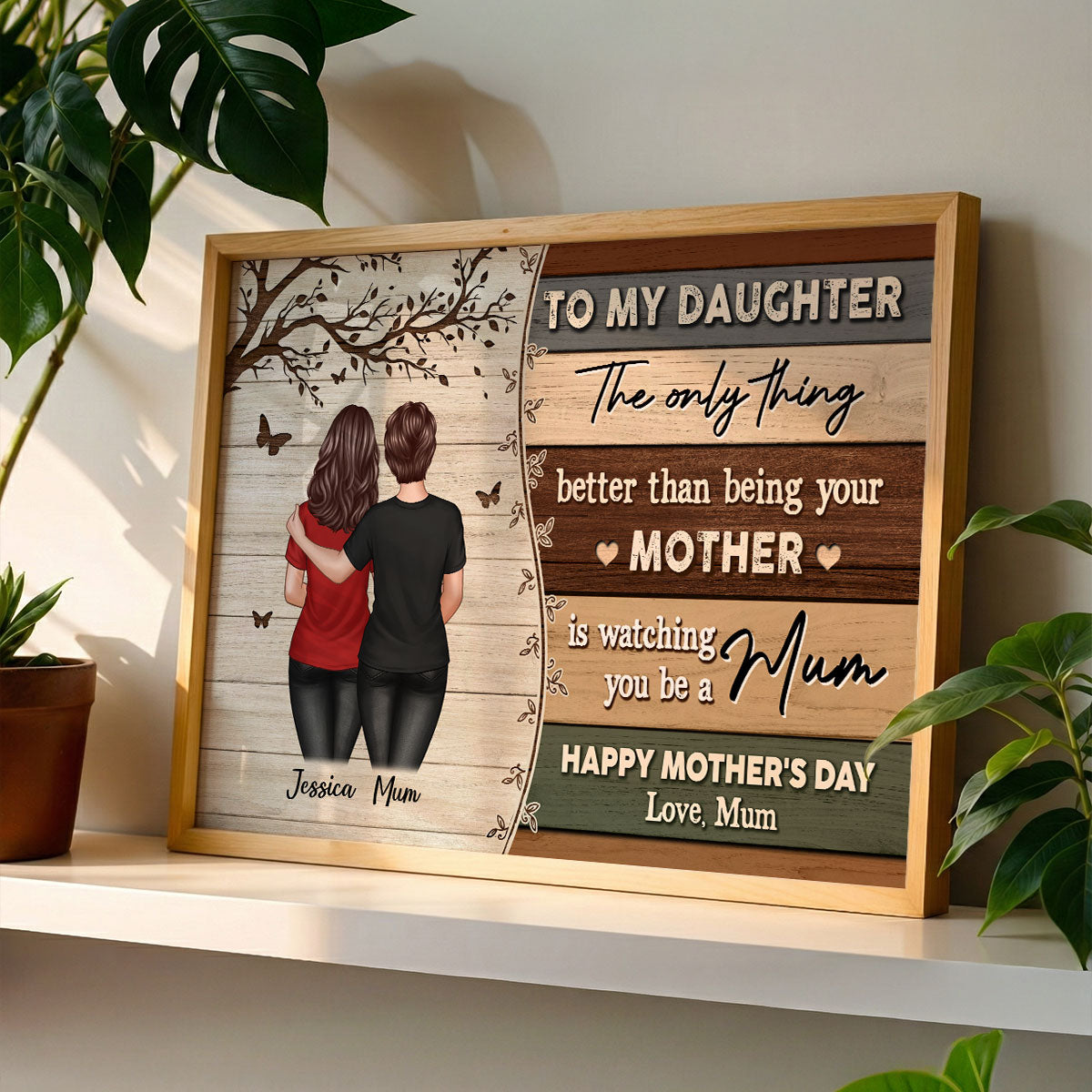 Vintage To My Daughter From Mum Happy Mother's Day - Personalised Poster - Mother's Day Gift For Daughter