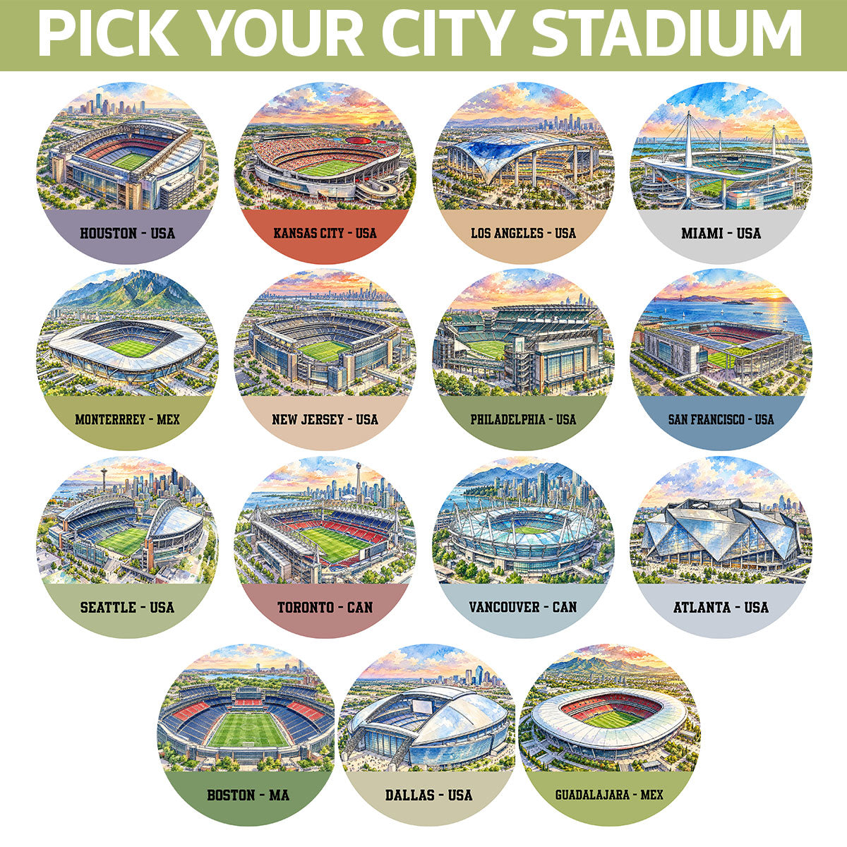World Cup 2026 World Cup Match Stadium - Personalized Double-Sided Ceramic Ornament - Gift for Soccer Lover, World Cup Keepsake