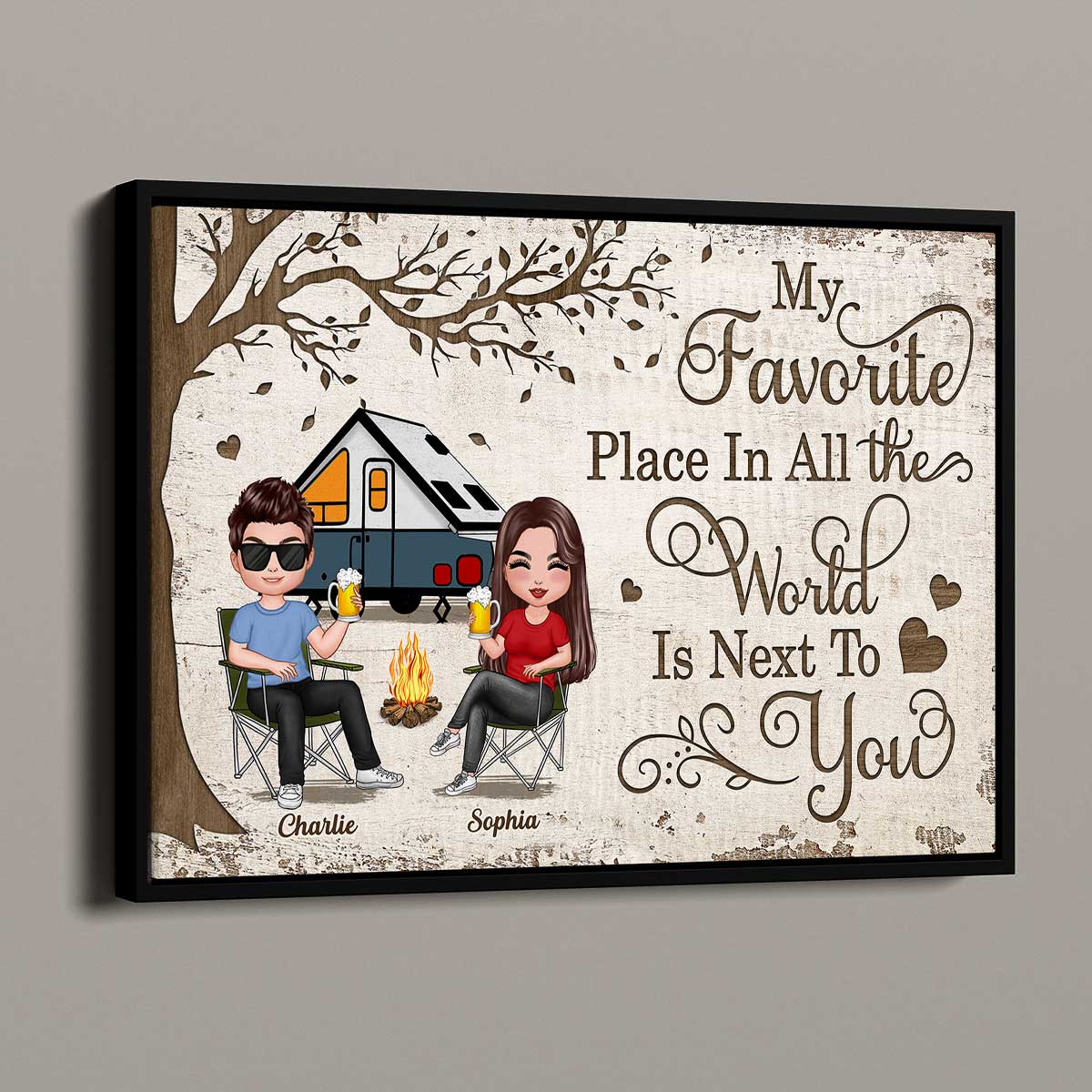 Favorite Place In All The World Camping Couple Personalized Poster