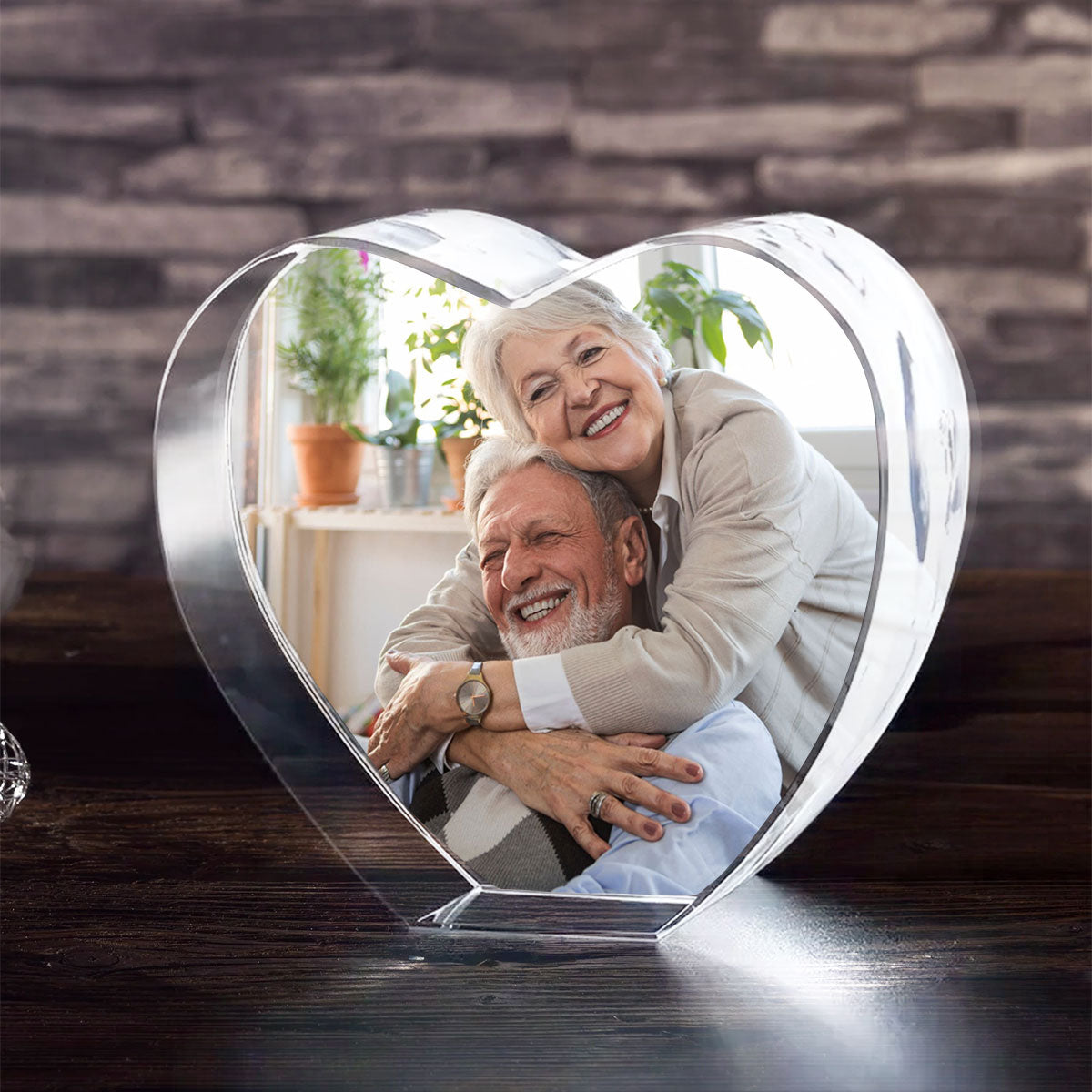 Personalized Photo Print Premium Crystal Heart Led, Created in a Moment, Treasured forever,  gift for him, gift for her - Free Shipping included