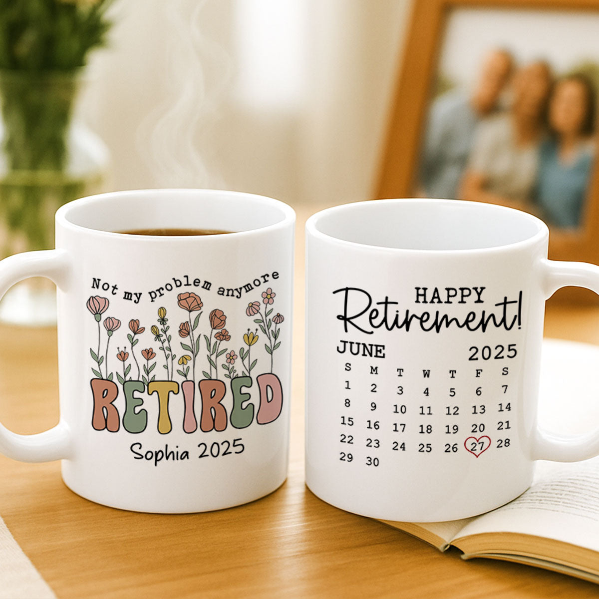 Not My Problem Anymore Retirement Gift Calendar Keepsake Personalized Mug, Farewell Good Luck Gift Coworker, Teacher, Nurse