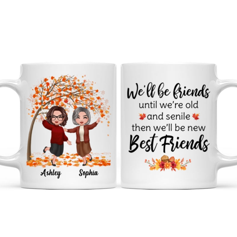 Fall Season Happy Doll Old Besties Personalized Mug