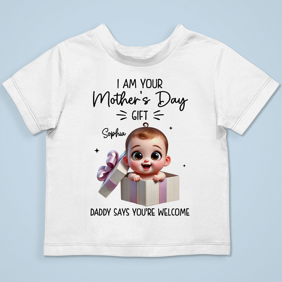 I'm Your Gift Cute Baby Sitting In Gift Box Personalized Baby Onesie, Baby Shirt