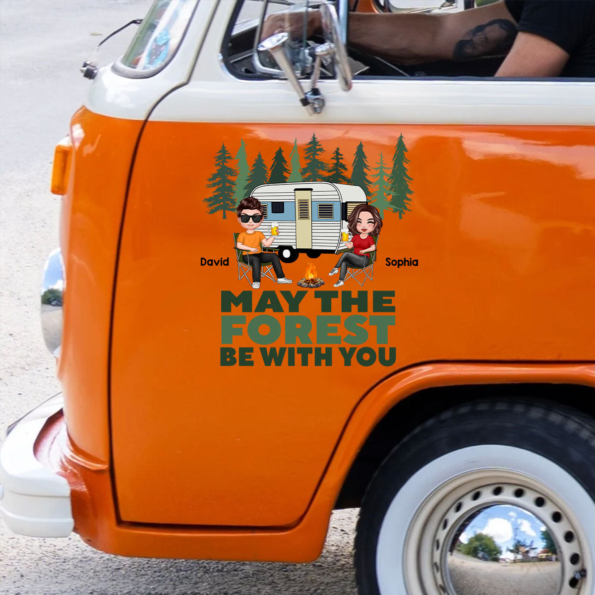 May The Forest Be With You Camping Couple Decor On Car Fridge Window Personalized Decal