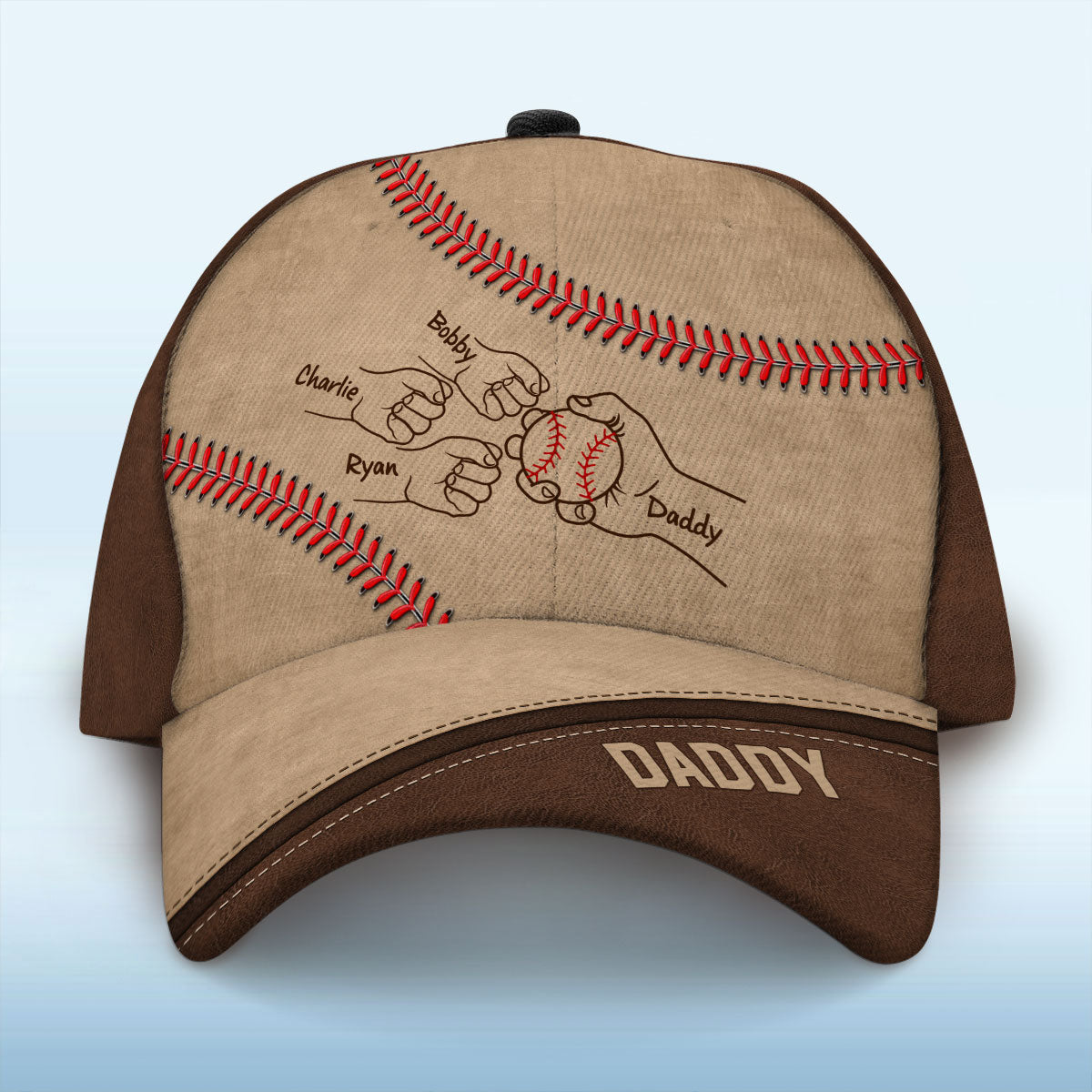 Baseball Dad Grandpa Fist Bump Personalized Classic Cap