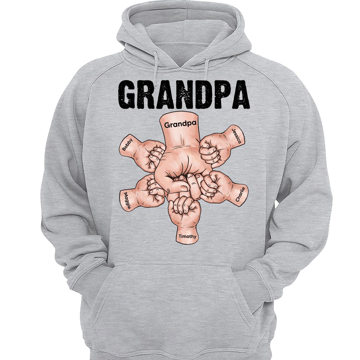 Dad Grandpa And Kids Fist Bump Hands Personalized Shirt