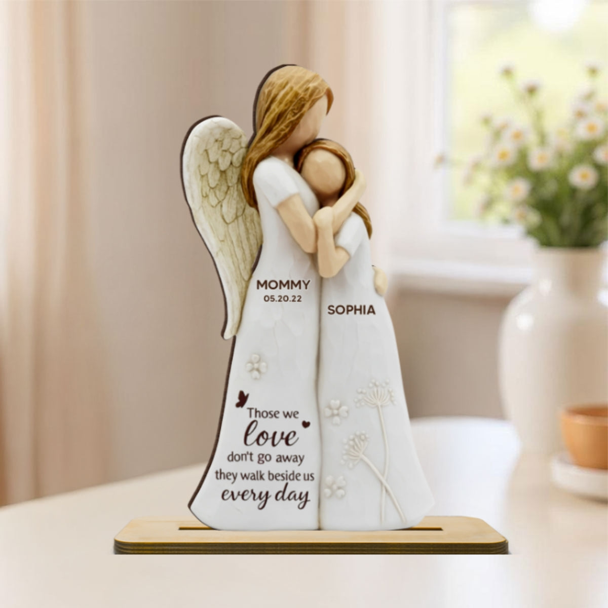 Those We Love Don't Go Away Mom Dad 3D Effect Personalized Standing Wooden Plaque, Sympathy gift, Memorial keepsake