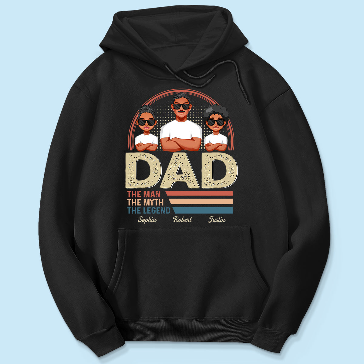 Dad Grandpa The Man The Myth The Legend Retro Line Personalized Shirt