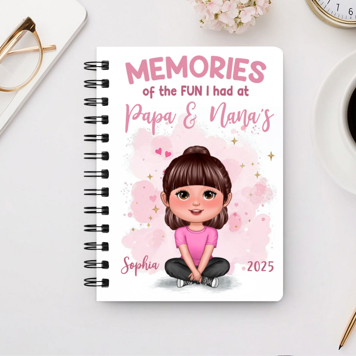 Memories Of The Fun I Had At Grandparents Personalized Spiral Notebook Journal, Gift For Kids