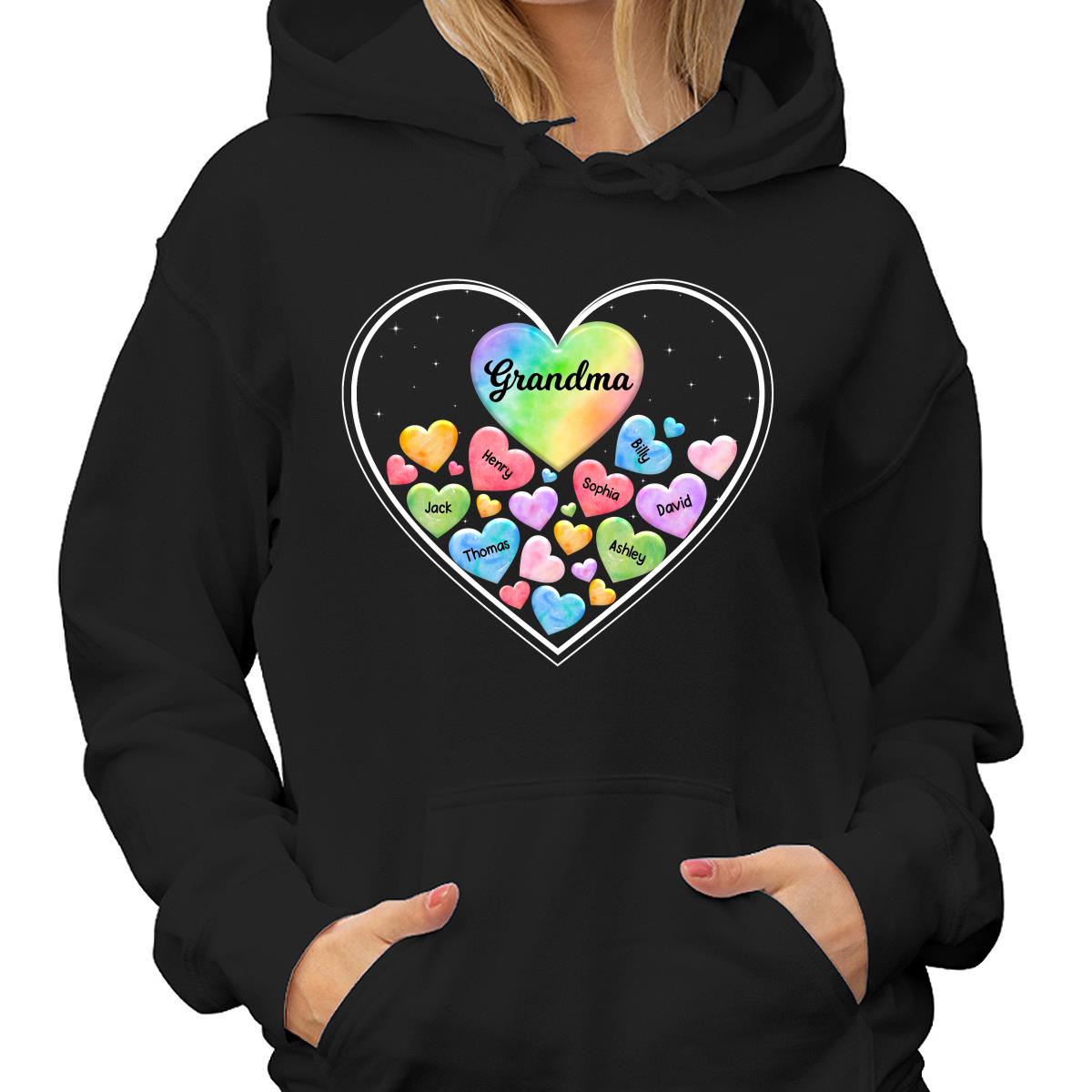 Grandma Mom Hearts In Heart Personalized Shirt