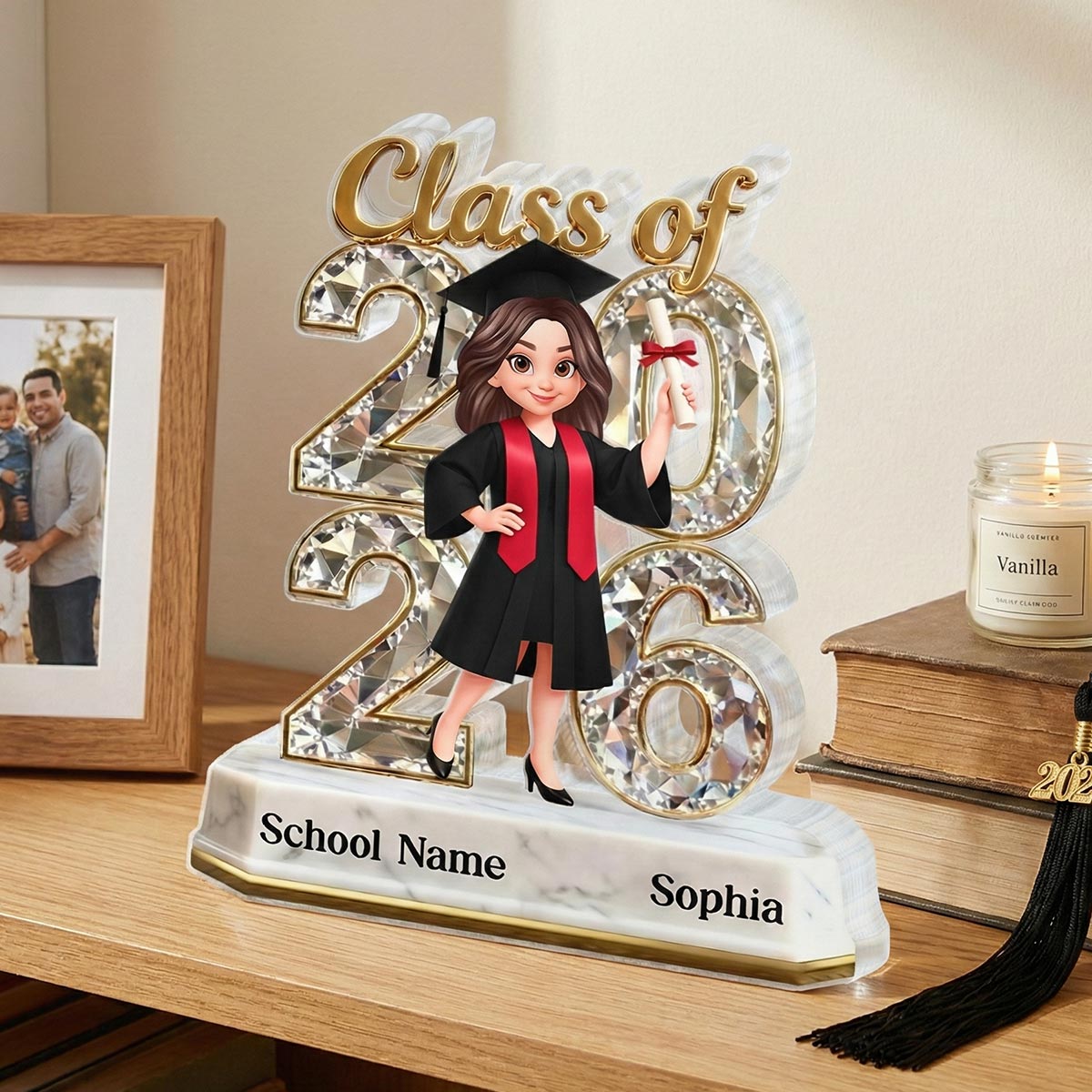 Senior Class Of 2026 2027 Graduate Keepsake 2D Flat - Personalized Acrylic Block Plaque - Graduation Gift For Daughter, Son