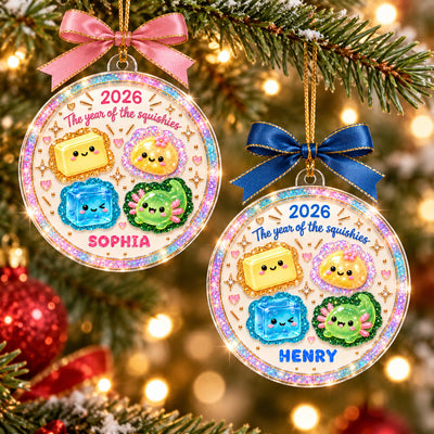 The Year of Squishy Glitter Dumpling - Personalized Acrylic Ornament - Christmas Gift for Boys, Girls