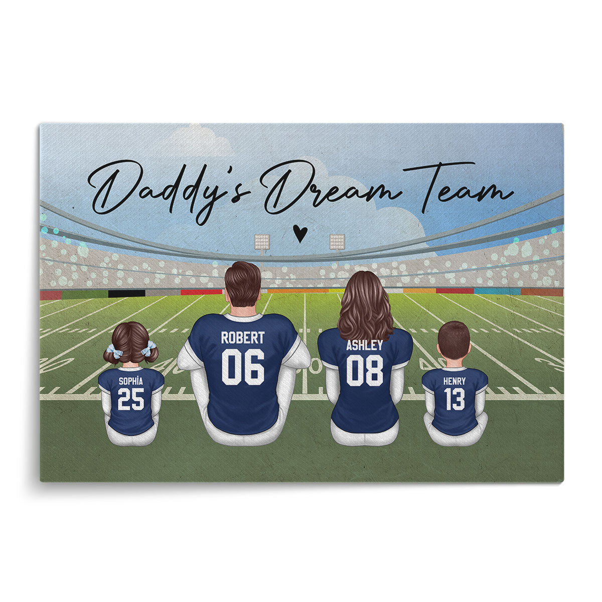 American Football Dad Team Family Personalized Canvas